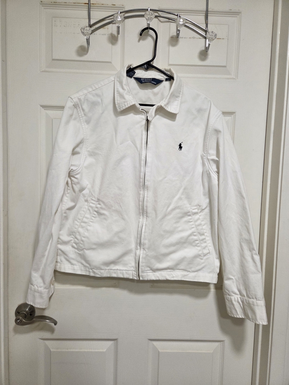 Vintage Polo by Ralph Lauren Full-Zip Cotton Harrington Jacket - White / Size L